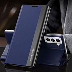 Custodia Portafoglio In Pelle Cover con Supporto L01 per Samsung Galaxy S21 FE 5G Blu