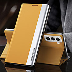 Custodia Portafoglio In Pelle Cover con Supporto L01 per Samsung Galaxy S21 Plus 5G Giallo