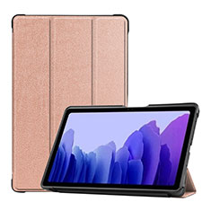 Custodia Portafoglio In Pelle Cover con Supporto L01 per Samsung Galaxy Tab A7 4G 10.4 SM-T505 Oro Rosa