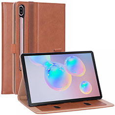 Custodia Portafoglio In Pelle Cover con Supporto L01 per Samsung Galaxy Tab S6 10.5 SM-T860 Arancione