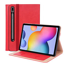 Custodia Portafoglio In Pelle Cover con Supporto L01 per Samsung Galaxy Tab S7 4G 11 SM-T875 Rosso