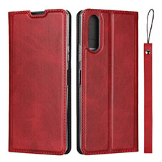 Custodia Portafoglio In Pelle Cover con Supporto L01 per Sony Xperia 10 II Rosso