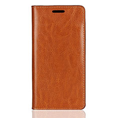 Custodia Portafoglio In Pelle Cover con Supporto L01 per Sony Xperia XZ2 Compact Arancione