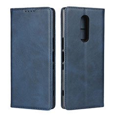 Custodia Portafoglio In Pelle Cover con Supporto L01 per Sony Xperia XZ4 Blu