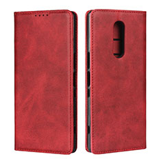 Custodia Portafoglio In Pelle Cover con Supporto L01 per Sony Xperia XZ4 Rosso