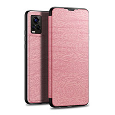 Custodia Portafoglio In Pelle Cover con Supporto L01 per Vivo V20 Pro 5G Oro Rosa