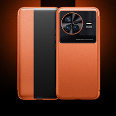Custodia Portafoglio In Pelle Cover con Supporto L01 per Vivo X80 5G Arancione