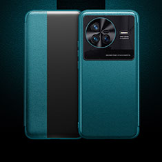 Custodia Portafoglio In Pelle Cover con Supporto L01 per Vivo X80 5G Ciano