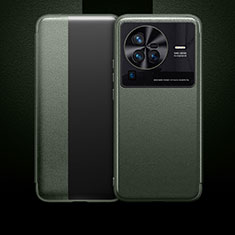 Custodia Portafoglio In Pelle Cover con Supporto L01 per Vivo X80 Pro 5G Verde