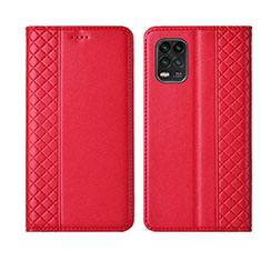 Custodia Portafoglio In Pelle Cover con Supporto L01 per Xiaomi Mi 10 Lite Rosso