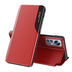 Custodia Portafoglio In Pelle Cover con Supporto L01 per Xiaomi Mi 12 5G Rosso