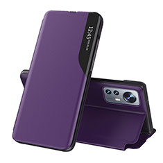 Custodia Portafoglio In Pelle Cover con Supporto L01 per Xiaomi Mi 12S Pro 5G Viola