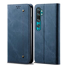 Custodia Portafoglio In Pelle Cover con Supporto L01 per Xiaomi Mi Note 10 Blu