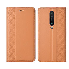 Custodia Portafoglio In Pelle Cover con Supporto L01 per Xiaomi Poco X2 Arancione