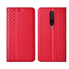 Custodia Portafoglio In Pelle Cover con Supporto L01 per Xiaomi Poco X2 Rosso