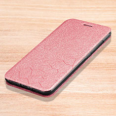 Custodia Portafoglio In Pelle Cover con Supporto L01 per Xiaomi Redmi Note 7 Rosa