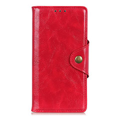 Custodia Portafoglio In Pelle Cover con Supporto L01 per Xiaomi Redmi Note 9 Pro Max Rosso