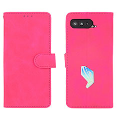 Custodia Portafoglio In Pelle Cover con Supporto L01Z per Asus ROG Phone 5 Ultimate Rosa Caldo