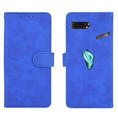 Custodia Portafoglio In Pelle Cover con Supporto L01Z per Asus ROG Phone II ZS660KL Blu