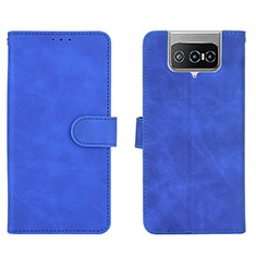 Custodia Portafoglio In Pelle Cover con Supporto L01Z per Asus Zenfone 7 Pro ZS671KS Blu