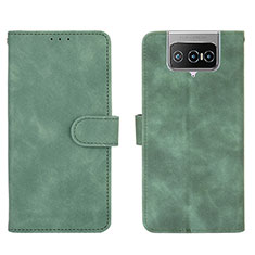 Custodia Portafoglio In Pelle Cover con Supporto L01Z per Asus Zenfone 7 Pro ZS671KS Verde