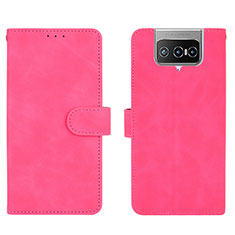 Custodia Portafoglio In Pelle Cover con Supporto L01Z per Asus Zenfone 7 ZS670KS Rosa Caldo