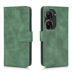 Custodia Portafoglio In Pelle Cover con Supporto L01Z per Asus Zenfone 9 Verde