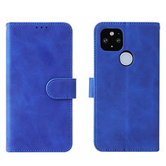 Custodia Portafoglio In Pelle Cover con Supporto L01Z per Google Pixel 5a 5G Blu