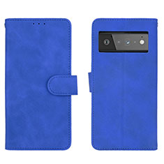 Custodia Portafoglio In Pelle Cover con Supporto L01Z per Google Pixel 6 Pro 5G Blu
