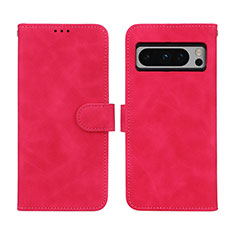 Custodia Portafoglio In Pelle Cover con Supporto L01Z per Google Pixel 8 Pro 5G Rosa Caldo