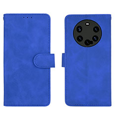 Custodia Portafoglio In Pelle Cover con Supporto L01Z per Huawei Mate 40 Pro+ Plus Blu