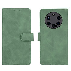 Custodia Portafoglio In Pelle Cover con Supporto L01Z per Huawei Mate 40 Pro+ Plus Verde