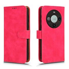 Custodia Portafoglio In Pelle Cover con Supporto L01Z per Huawei Mate 60 Pro+ Plus Rosa Caldo