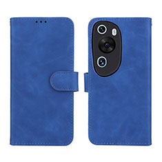 Custodia Portafoglio In Pelle Cover con Supporto L01Z per Huawei P60 Art Blu