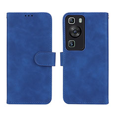 Custodia Portafoglio In Pelle Cover con Supporto L01Z per Huawei P60 Blu