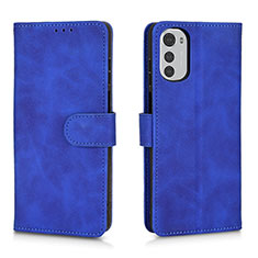 Custodia Portafoglio In Pelle Cover con Supporto L01Z per Motorola Moto E32 Blu