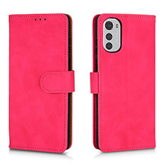 Custodia Portafoglio In Pelle Cover con Supporto L01Z per Motorola Moto E32 Rosa Caldo