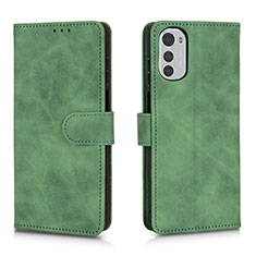 Custodia Portafoglio In Pelle Cover con Supporto L01Z per Motorola Moto E32 Verde