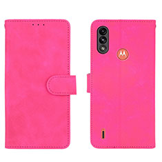 Custodia Portafoglio In Pelle Cover con Supporto L01Z per Motorola Moto E7 Power Rosa Caldo