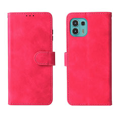 Custodia Portafoglio In Pelle Cover con Supporto L01Z per Motorola Moto Edge 20 Lite 5G Rosa Caldo