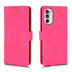 Custodia Portafoglio In Pelle Cover con Supporto L01Z per Motorola Moto Edge (2022) 5G Rosa Caldo