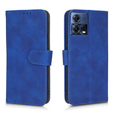 Custodia Portafoglio In Pelle Cover con Supporto L01Z per Motorola Moto Edge 30 Fusion 5G Blu