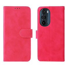 Custodia Portafoglio In Pelle Cover con Supporto L01Z per Motorola Moto Edge 30 Pro 5G Rosa Caldo