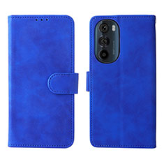 Custodia Portafoglio In Pelle Cover con Supporto L01Z per Motorola Moto Edge X30 5G Blu