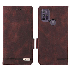 Custodia Portafoglio In Pelle Cover con Supporto L01Z per Motorola Moto G10 Power Marrone