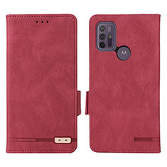 Custodia Portafoglio In Pelle Cover con Supporto L01Z per Motorola Moto G10 Power Rosso