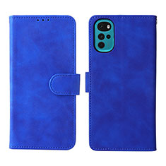 Custodia Portafoglio In Pelle Cover con Supporto L01Z per Motorola Moto G22 Blu