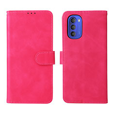 Custodia Portafoglio In Pelle Cover con Supporto L01Z per Motorola Moto G51 5G Rosa Caldo