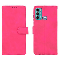 Custodia Portafoglio In Pelle Cover con Supporto L01Z per Motorola Moto G60 Rosa Caldo