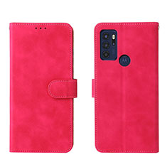 Custodia Portafoglio In Pelle Cover con Supporto L01Z per Motorola Moto G60s Rosa Caldo